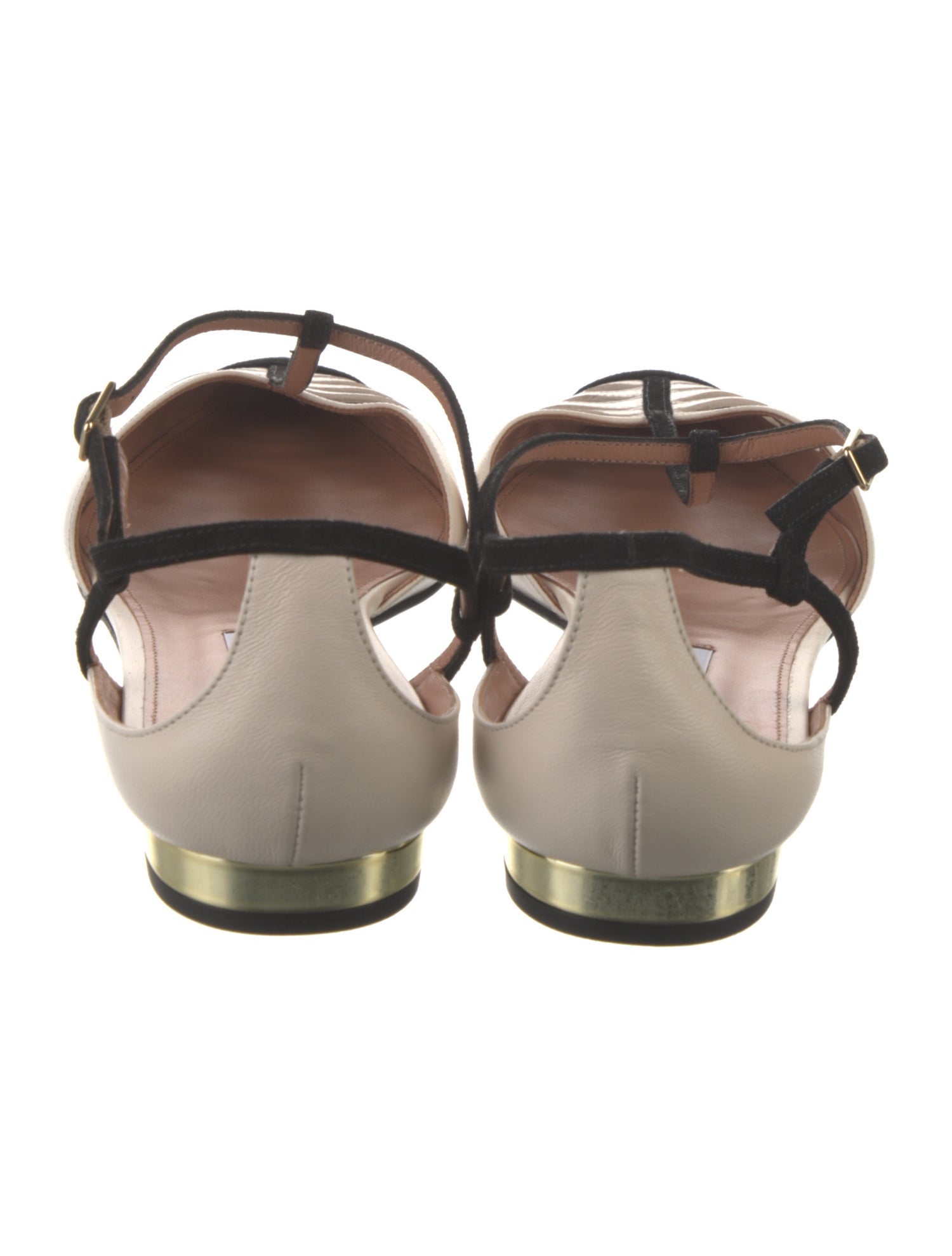 Aquazzura Leather Colorblock Pattern Slingback Flats